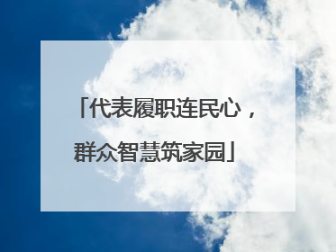 代表履职连民心，群众智慧筑家园