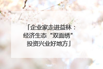 企业家走进益林：经济生态“双面绣” 投资兴业好地方