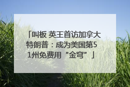 叫板 英王首访加拿大 特朗普：成为美国第51州免费用“金穹”