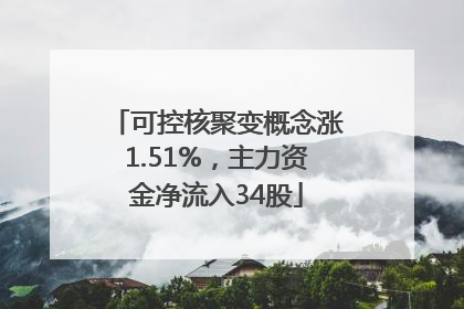 可控核聚变概念涨1.51%，主力资金净流入34股