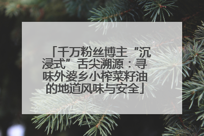 千万粉丝博主“沉浸式”舌尖溯源：寻味外婆乡小榨菜籽油的地道风味与安全