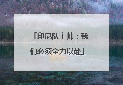 印尼队主帅：我们必须全力以赴
