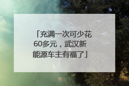 充满一次可少花60多元,武汉新能源车主有福了