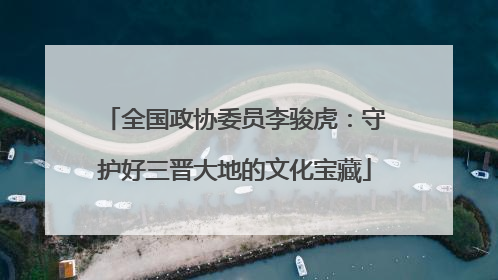 全国政协委员李骏虎：守护好三晋大地的文化宝藏