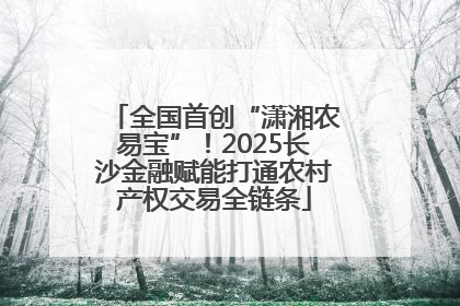 全国首创“潇湘农易宝”！2025长沙金融赋能打通农村产权交易全链条