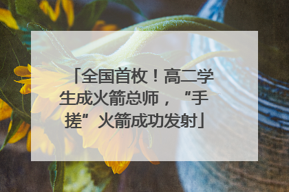 全国首枚！高二学生成火箭总师，“手搓”火箭成功发射