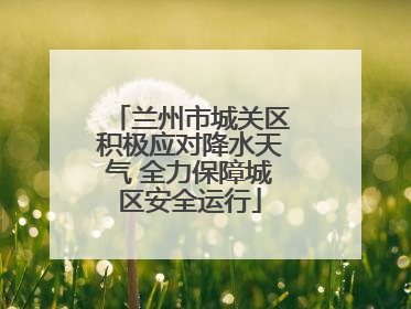 兰州市城关区积极应对降水天气 全力保障城区安全运行
