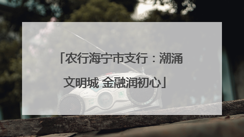 农行海宁市支行：潮涌文明城 金融润初心