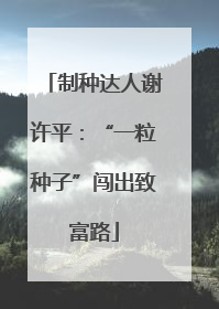 制种达人谢许平：“一粒种子”闯出致富路