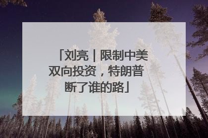 刘亮｜限制中美双向投资，特朗普断了谁的路