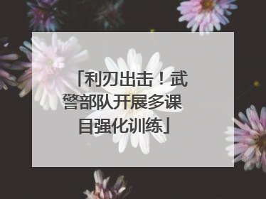 利刃出击！武警部队开展多课目强化训练
