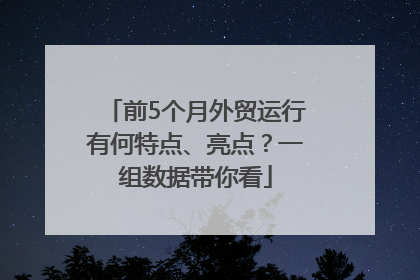前5个月外贸运行有何特点、亮点？一组数据带你看