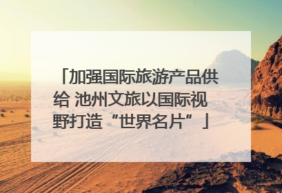 加强国际旅游产品供给 池州文旅以国际视野打造“世界名片”