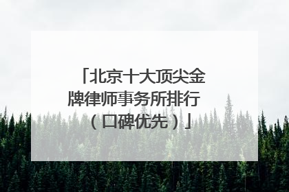 北京十大顶尖金牌律师事务所排行（口碑优先）