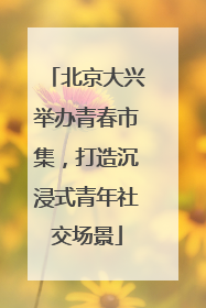北京大兴举办青春市集，打造沉浸式青年社交场景