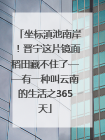 坐标滇池南岸！晋宁这片镜面稻田藏不住了——有一种叫云南的生活之365天