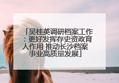 吴桂英调研档案工作：更好发挥存史资政育人作用 推动长沙档案事业高质量发展
