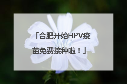合肥开始HPV疫苗免费接种啦！