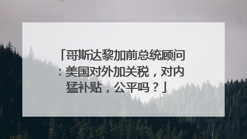 哥斯达黎加前总统顾问：美国对外加关税，对内猛补贴，公平吗？