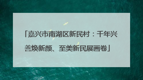 嘉兴市南湖区新民村：千年兴善焕新颜、至美新民展画卷