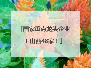 国家重点龙头企业！山西48家！
