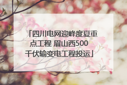 四川电网迎峰度夏重点工程 眉山西500千伏输变电工程投运