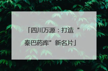 四川万源：打造“秦巴药库”新名片