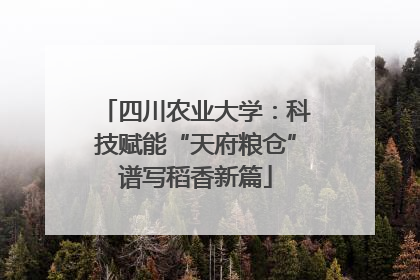四川农业大学：科技赋能“天府粮仓”谱写稻香新篇