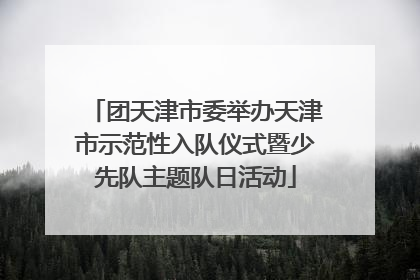 团天津市委举办天津市示范性入队仪式暨少先队主题队日活动