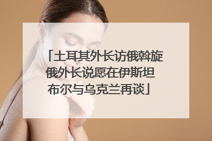 土耳其外长访俄斡旋 俄外长说愿在伊斯坦布尔与乌克兰再谈