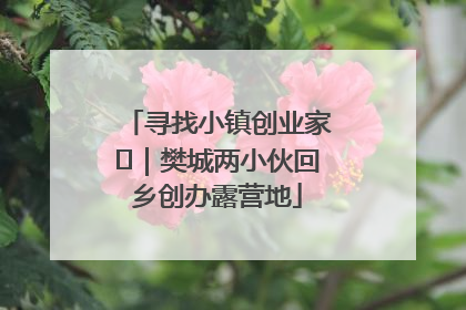 寻找小镇创业家㊳｜樊城两小伙回乡创办露营地