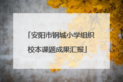 安阳市钢城小学组织校本课题成果汇报