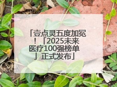 壹点灵五度加冕！「2025未来医疗100强榜单」正式发布