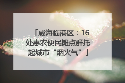 威海临港区：16处惠农便民摊点群托起城市“烟火气”