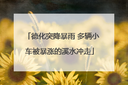 德化突降暴雨 多辆小车被暴涨的溪水冲走