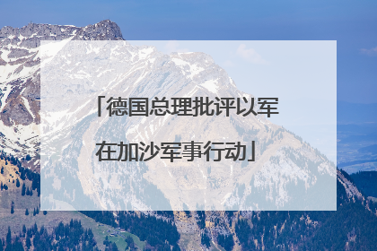 德国总理批评以军在加沙军事行动