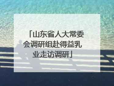 山东省人大常委会调研组赴得益乳业走访调研
