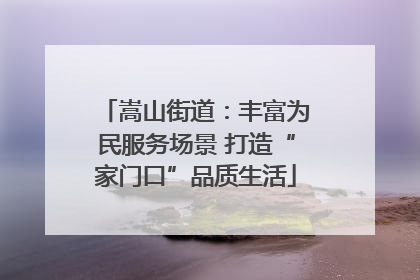 嵩山街道：丰富为民服务场景 打造“家门口”品质生活