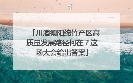 川酒德阳绵竹产区高质量发展路径何在？这场大会给出答案