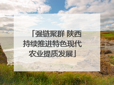 强链聚群 陕西持续推进特色现代农业提质发展