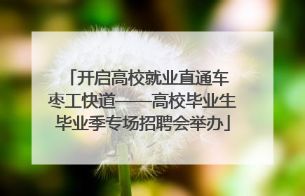 开启高校就业直通车 枣工快道——高校毕业生毕业季专场招聘会举办