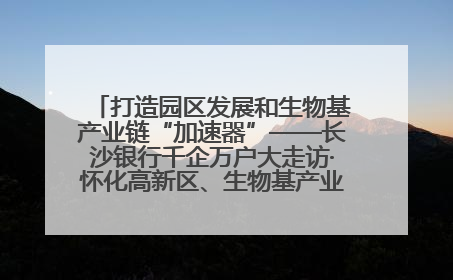 打造园区发展和生物基产业链“加速器”——长沙银行千企万户大走访·怀化高新区、生物基产业链专场活动举行