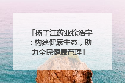 扬子江药业徐浩宇：构建健康生态，助力全民健康管理
