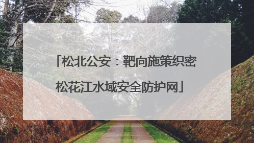 松北公安：靶向施策织密松花江水域安全防护网