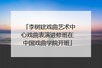 李树建戏曲艺术中心戏曲表演进修班在中国戏曲学院开班