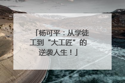杨可平：从学徒工到“大工匠”的逆袭人生！
