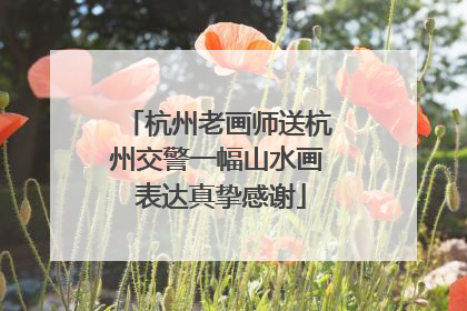 杭州老画师送杭州交警一幅山水画 表达真挚感谢