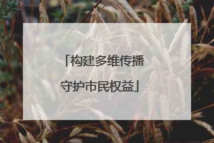 构建多维传播 守护市民权益