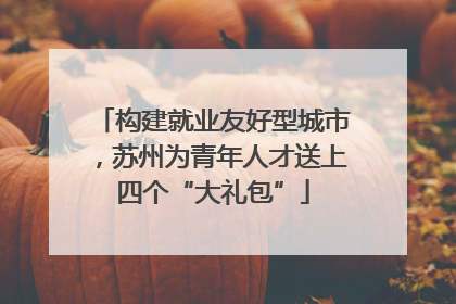 构建就业友好型城市，苏州为青年人才送上四个“大礼包”