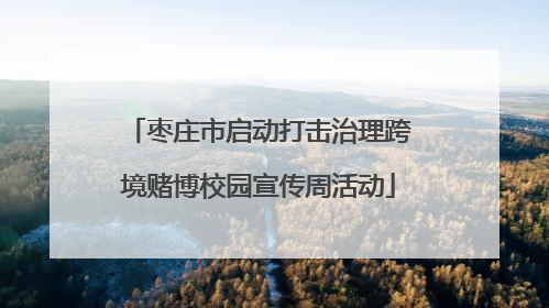 枣庄市启动打击治理跨境赌博校园宣传周活动